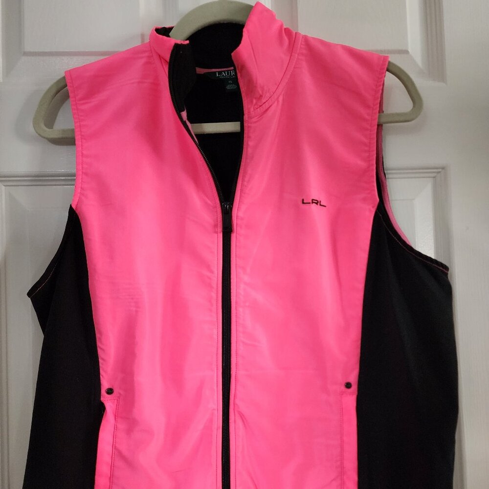 RALPH LAUREN WOMENS PINK AND BLACK VEST